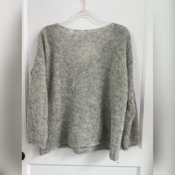 Michele & Hoven 100% Alpaca Grey Carol pullover sweater $330 One Size LIKE NEW - Picture 5 of 6